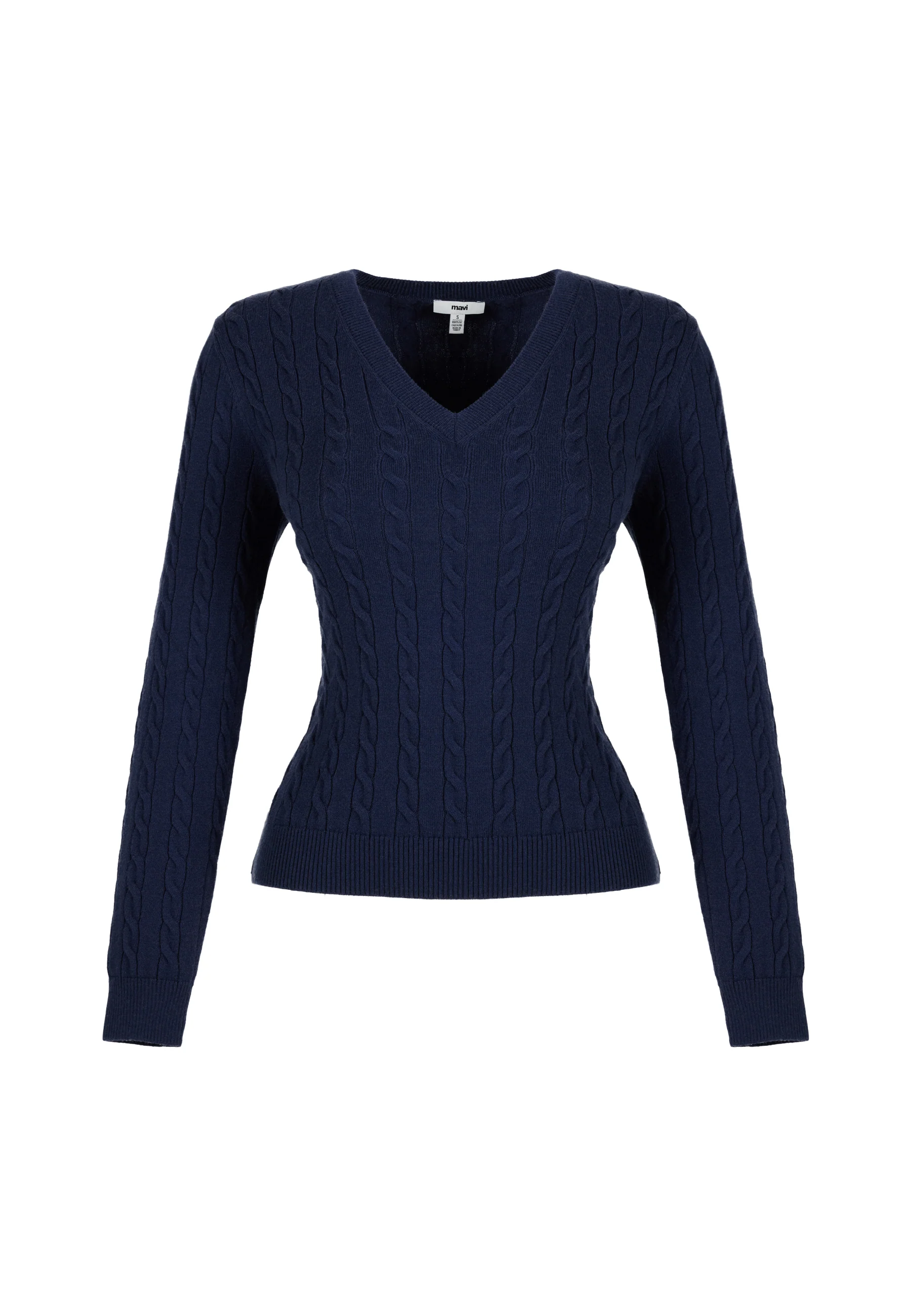 Mavi Pullover LONG SLEEVE V NECK TRICOT | Feinstrick Pullover in blau