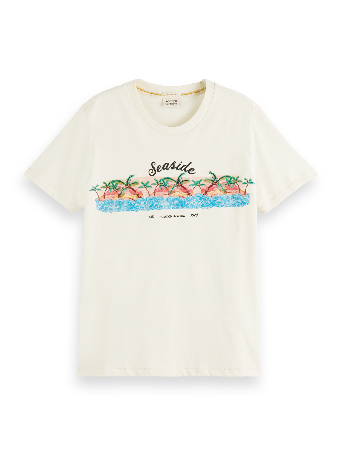 Scotch&Soda Damen T-Shirt im Relaxed Fit aus Bio-Baumwolle in Vanilla