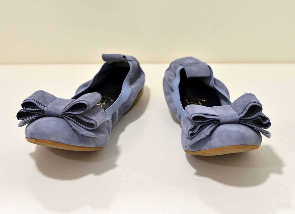 Gianluca Pisati Ballerinas aus Wildleder mit flexiberl Sohle in Jeansblau