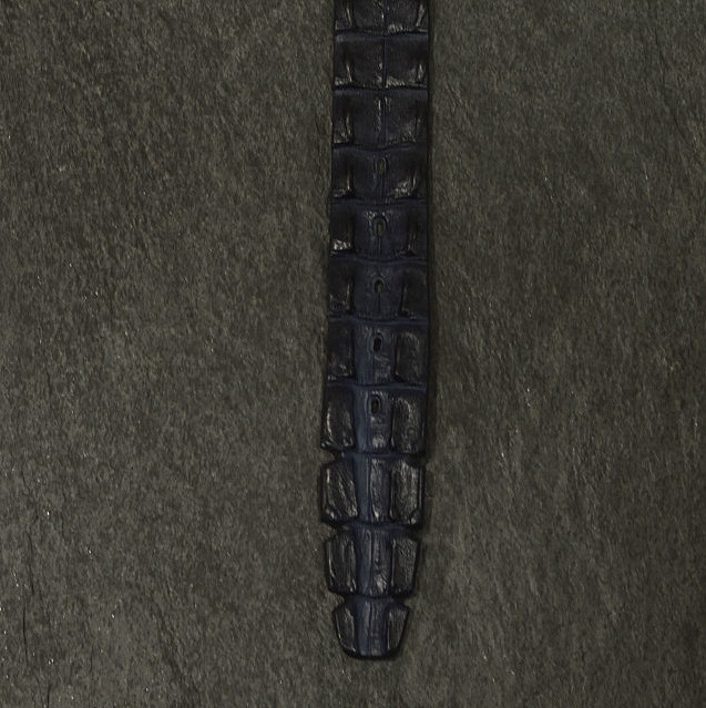 Ralph Gladen Krokodilleder-Gürtel Flosse Breite 4,0 cm in blau