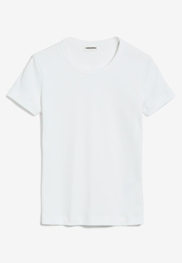 Armedangels  KARDAA Ripp-T-Shirt aus Bio-Baumwoll Mix in weiß