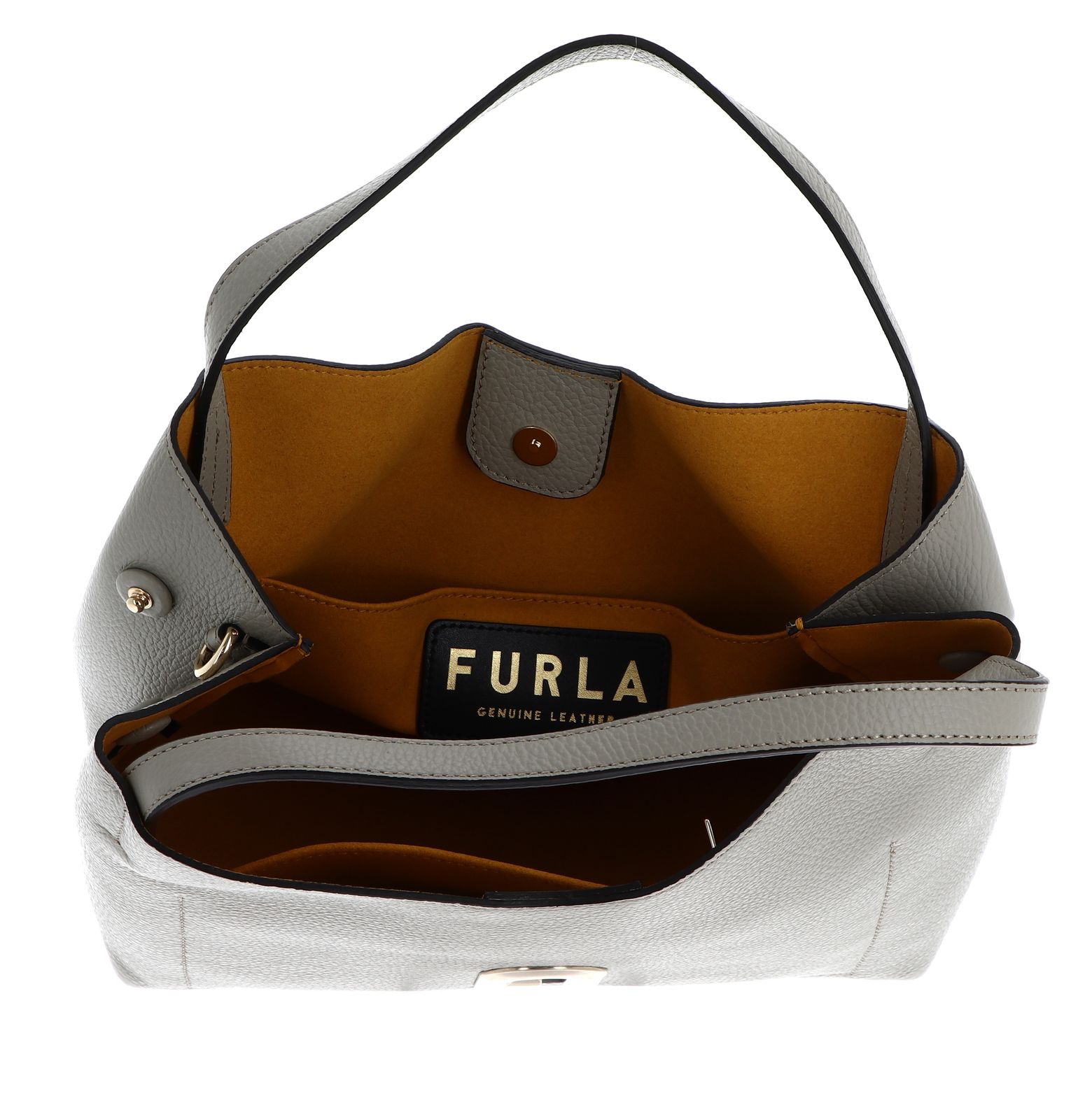  Furla Kalbsledertasche Primula Hobo Tasche in marmo