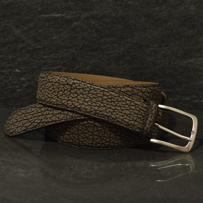 Fausto Colato Gürtel aus weichem Bisonleder / Breite 4,0cm in Natur moro Bisonte Navajo