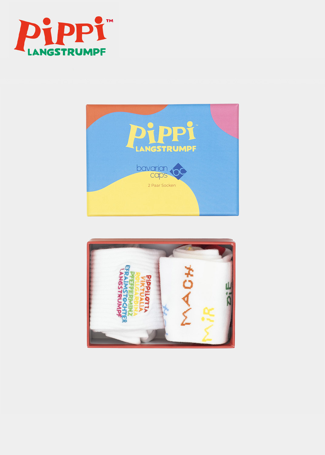 Bavarian Caps 2er Sockenbox "Pippi Langstrumpf", v2