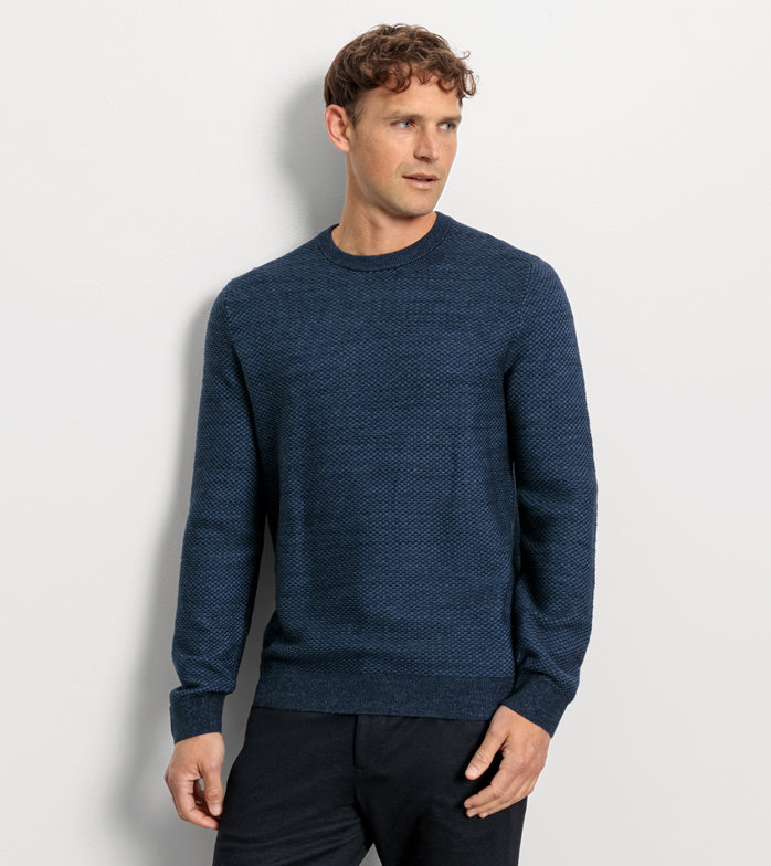 Olymp Green Choice Casual Strick Pullover aus Baumwolle, Marine