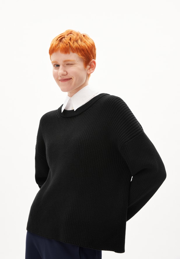 Armedangels NURIAA Pullover Loose Fit aus Bio-Baumwolle in black 