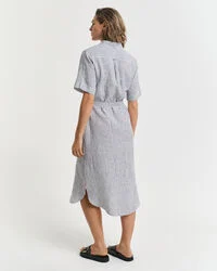 Gant Damen Gestreiftes Hemdblusenkleid aus Leinen / Keid in Evenig Blue Gant Damen Gestreiftes Hemdblusenkleid aus Leinen / Keid in Evenig Blue