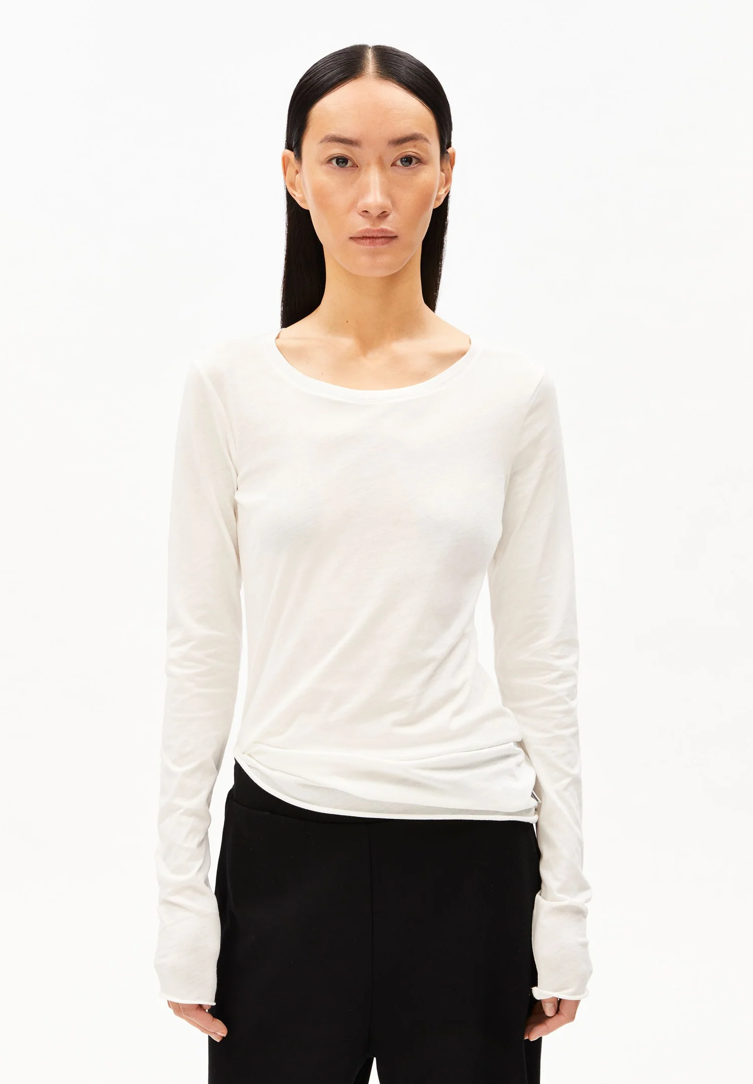 Armedangels EINIAARA SOFT LANGARMSHIRT  100% Bio-Baumwolle in off white