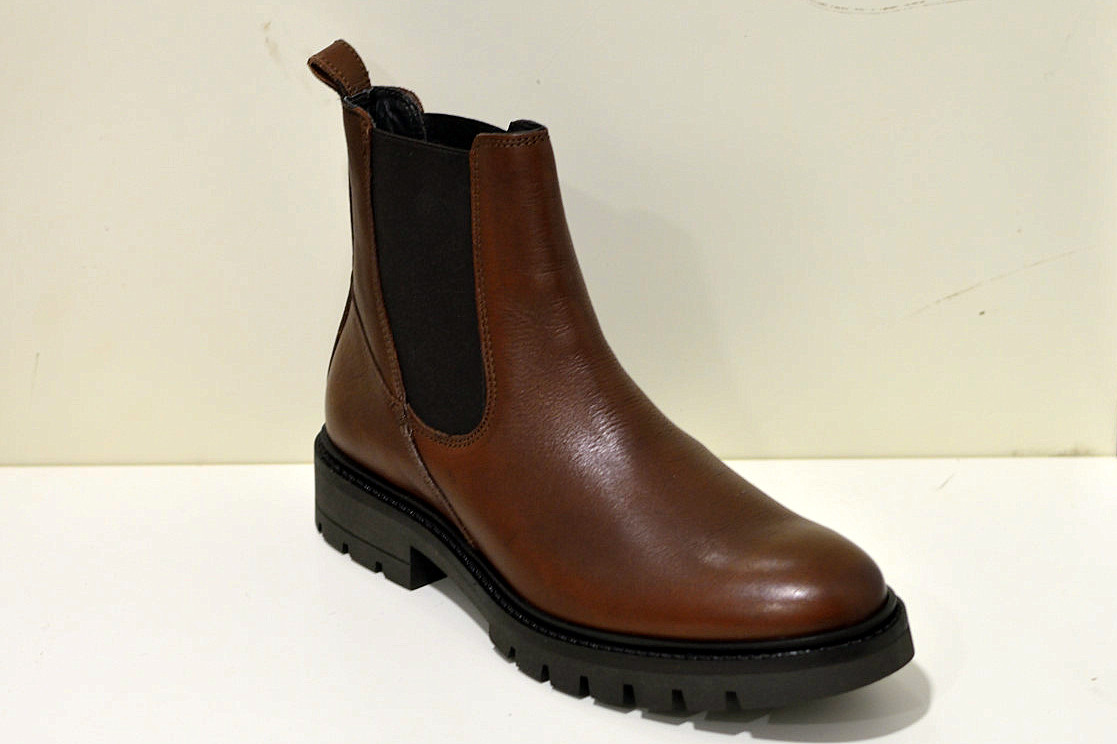 Franzini  Herren Chelsea Boots aus Leder in braun mit grober Sohle 