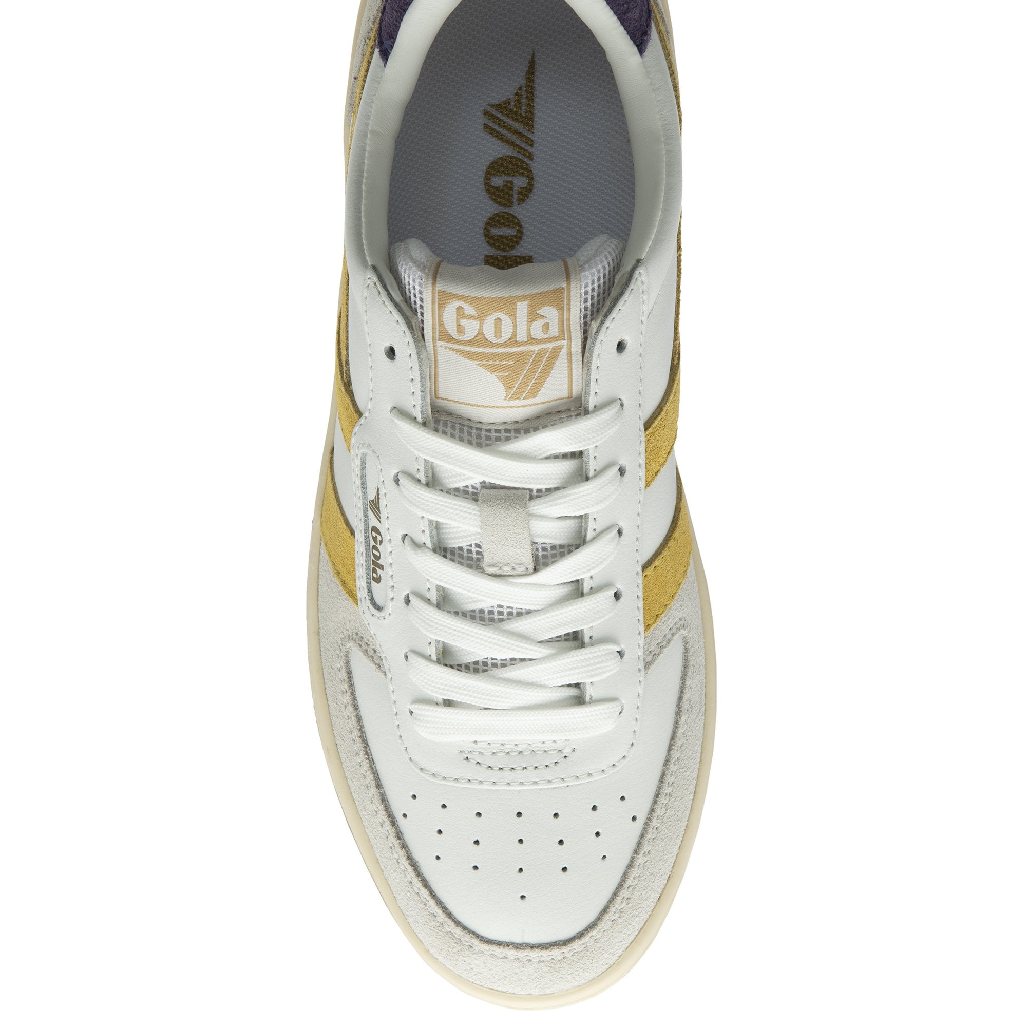 Gola Classics Women's Sneaker Hawk Trainers in White/Pollen/Plum Gola Classics Women's Sneaker Hawk Trainers in White/Pollen/Plum
