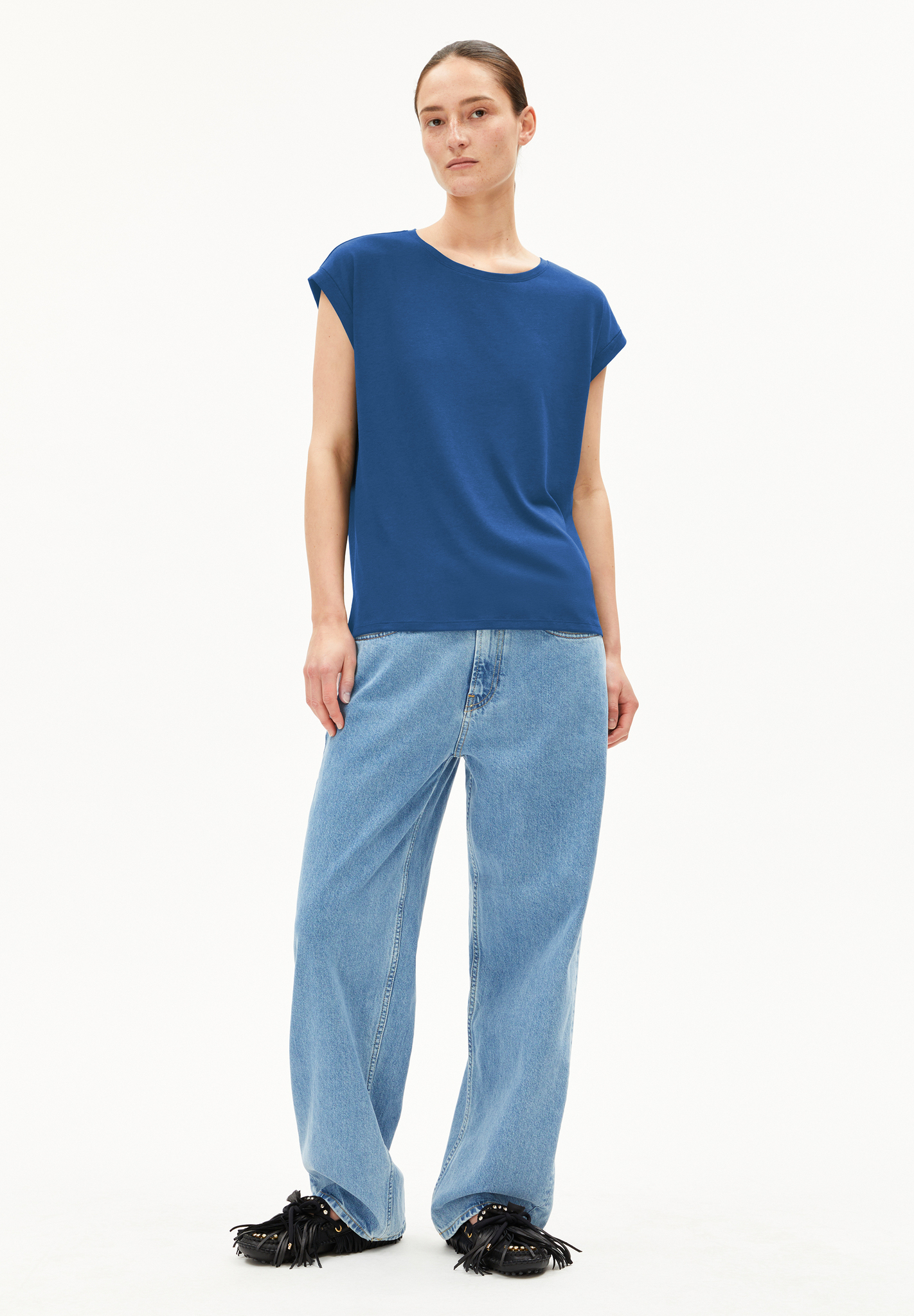 Armedangels JILAANA T-SHIRT / T-Shirt aus TENCEL™ Lyocell Mix in dark morning
