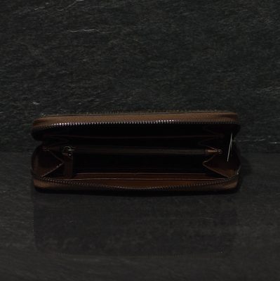 Ralph Gladen Pythonleder Zippwallet Schlangenleder Portemonnaie in braun mit rot