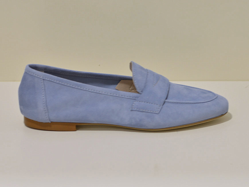 Gianluca Pisati Moccasins / Loafer Abete aus feinstem Wildleder (Gamsleder) in Jeans Blau