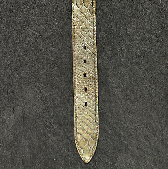 Ralph Gladen Schlangengürtel Pythonleder Breite 4,0cm in platin / gold eingefärbt