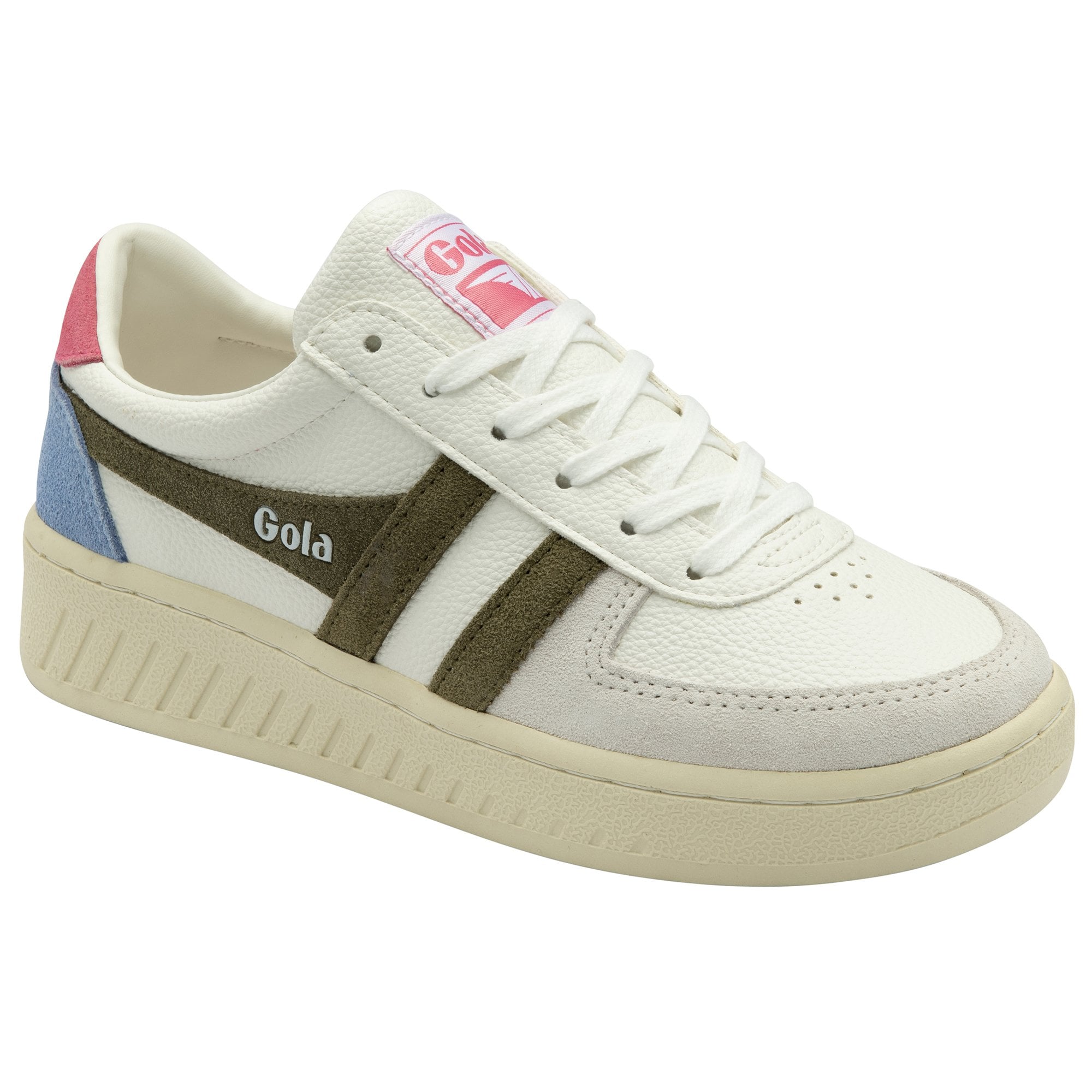 Gola Classics Women's Grandslam Trident Trainers Sneaker in white / khaki 