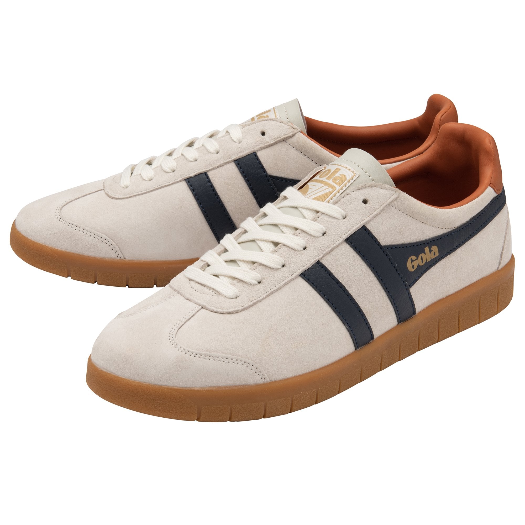 Gola Classics Men's Hurricane Suede Trainers Off White/Navy/Moody Orange/Gum