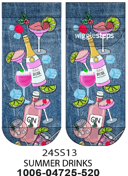 wigglesteps Socken Lady Sneaker Summer Drinks