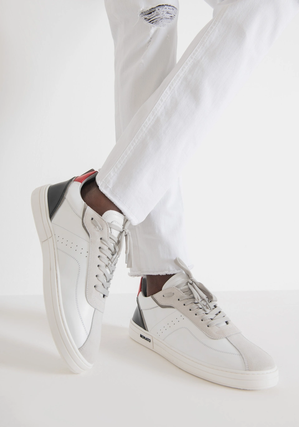 Antony Morato SNEAKER „CAMERON“ AUS LEDER in weiß 