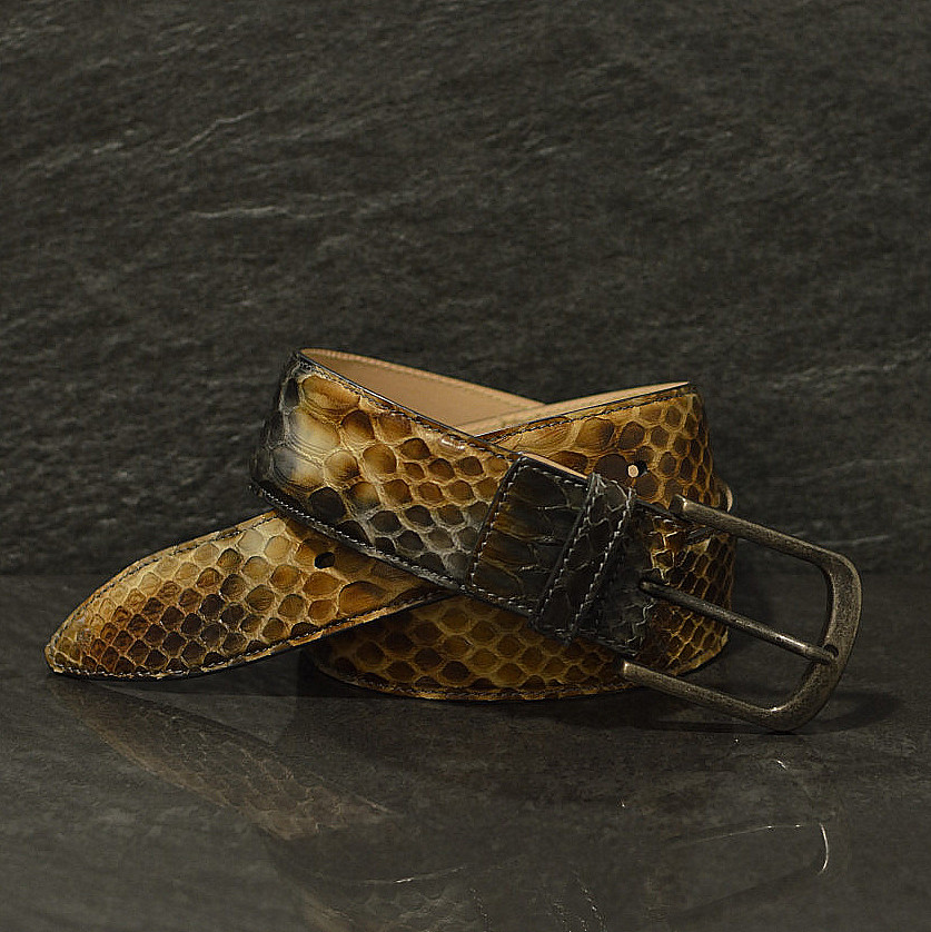 Ralph Gladen Schlangenleder-Gürtel Python Sonderbreite 4,5cm weichen Übergängen