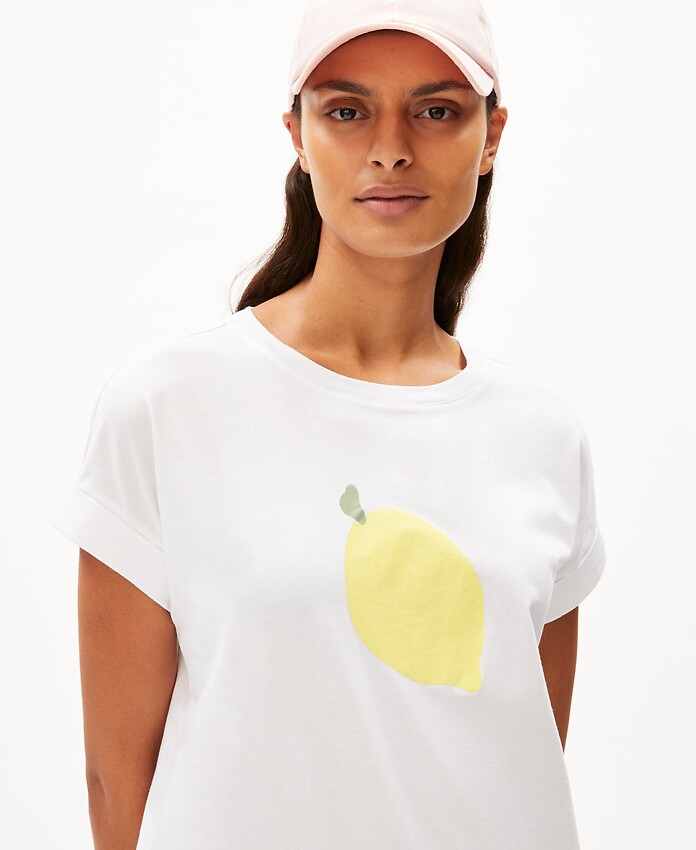 Armedangels  IDAARA FRUITS T-Shirt Loose Fit aus Bio-Baumwolle in weiß 