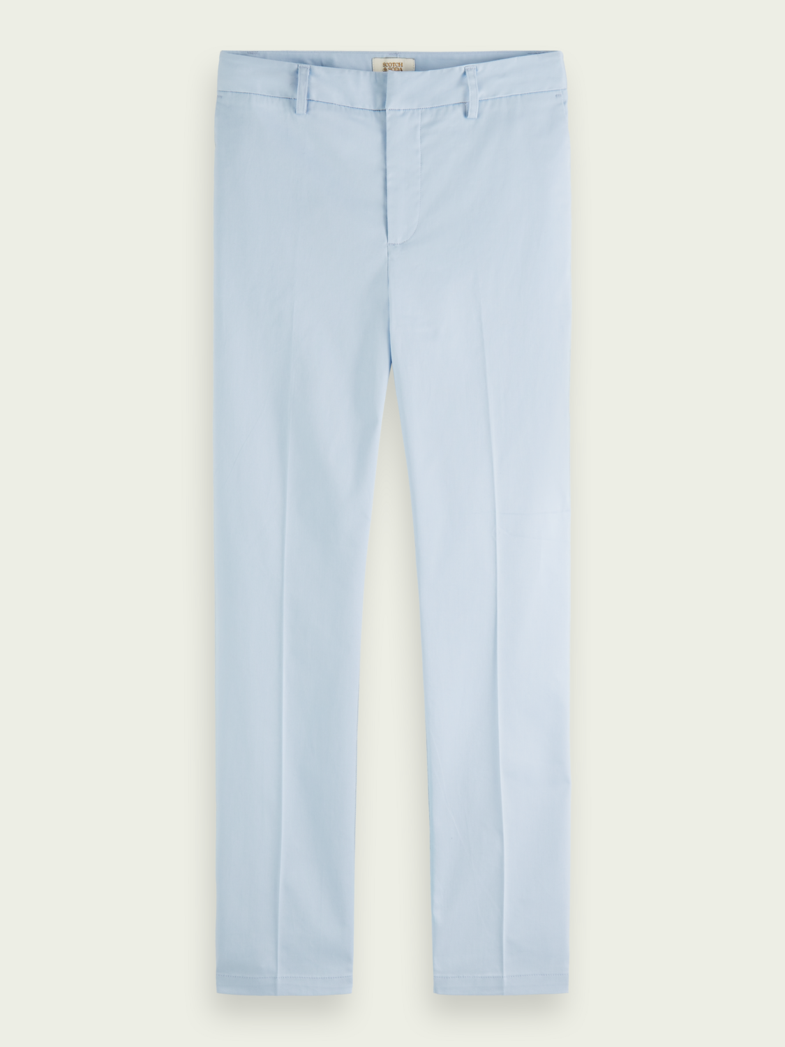 Scotch&Soda Bell Slim Fit Chino aus merzerisierter Bio-Baumwolle in Sky Blue Scotch&Soda Bell Slim Fit Chino aus merzerisierter Bio-Baumwolle in Sky Blue