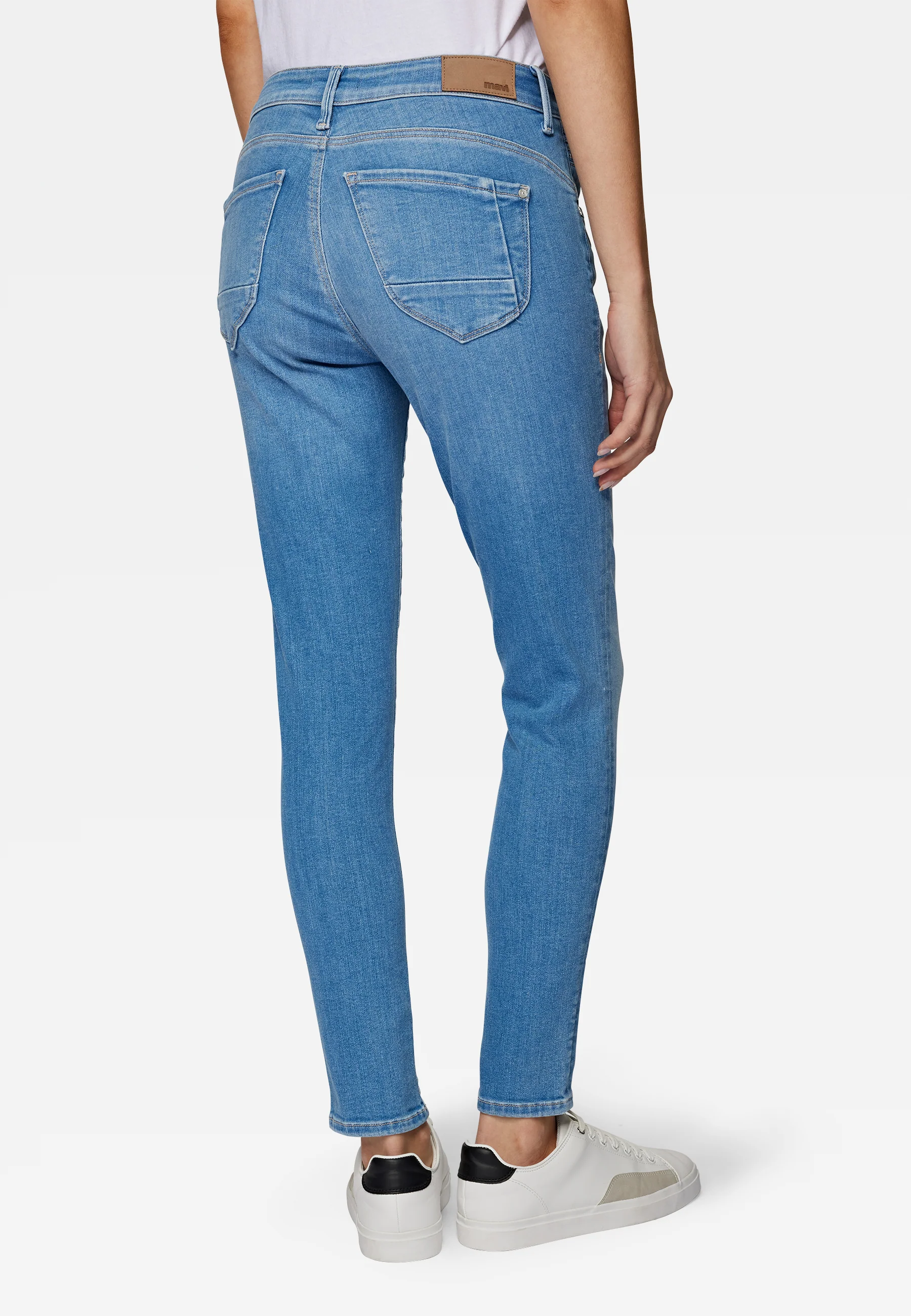 Mavi ADRIANA | Mid-Rise, Super Skinny in LT Blue Glam 