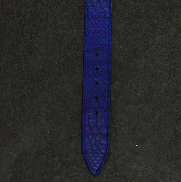 Ralph Gladen Pythonleder Gürtel Schlangenleder Sonderbreite 4,5cm in batik blau