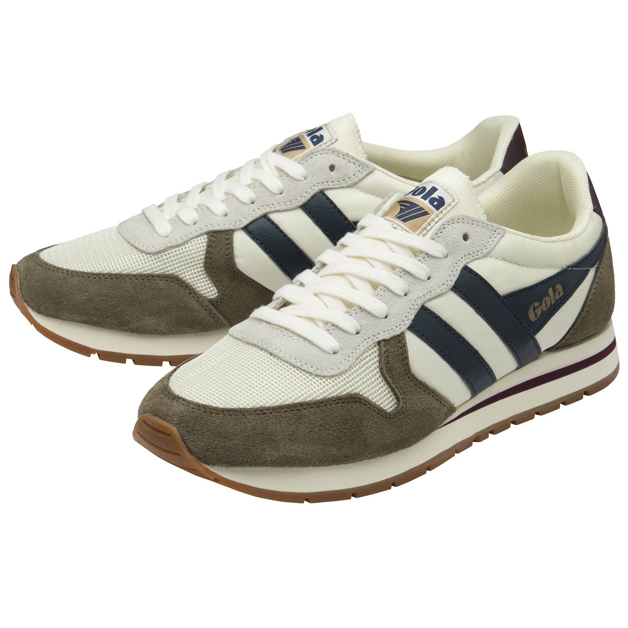 Gola Classics Sneaker Men's Daytona Trainers in Off White/Khaki/Navy Gola Classics Sneaker Men's Daytona Trainers in Off White/Khaki/Navy