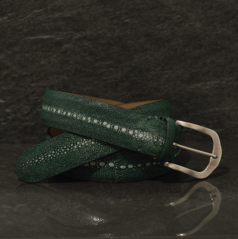 Fausto Colato Rochenleder Gürtel Galuchart 4,0cm row stone mit Razza