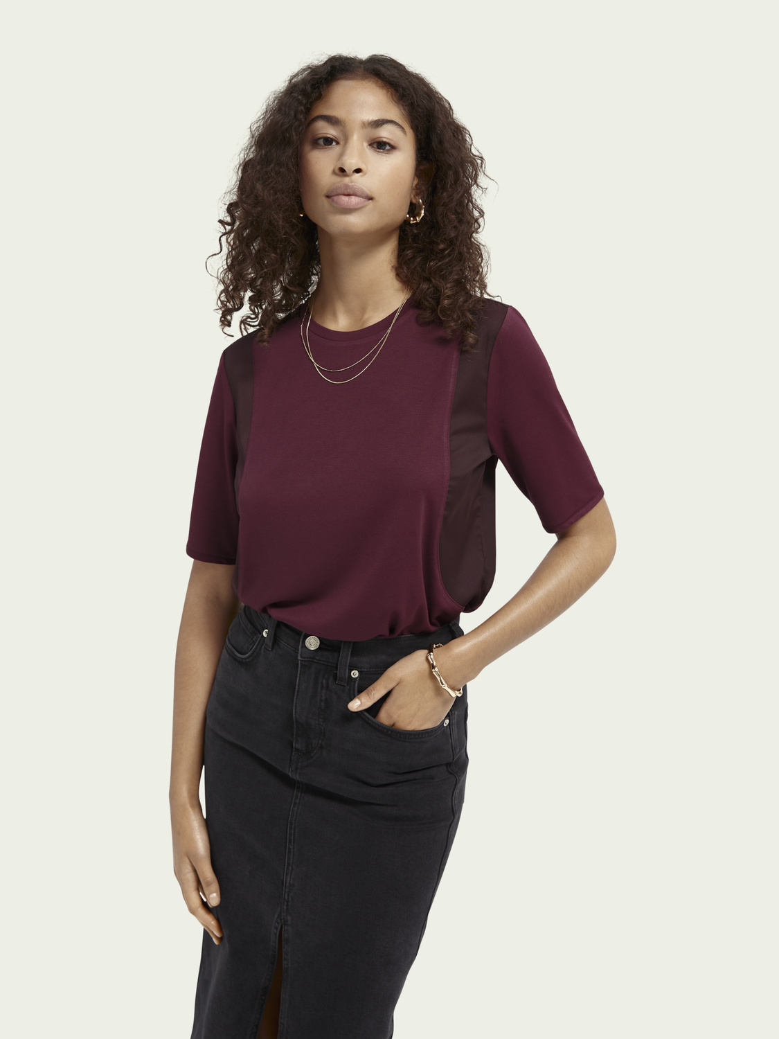 Scotch&Soda Bluse aus Webstoff und kontrastierende Farbverläufe Scotch&Soda Bluse aus Webstoff und kontrastierende Farbverläufe