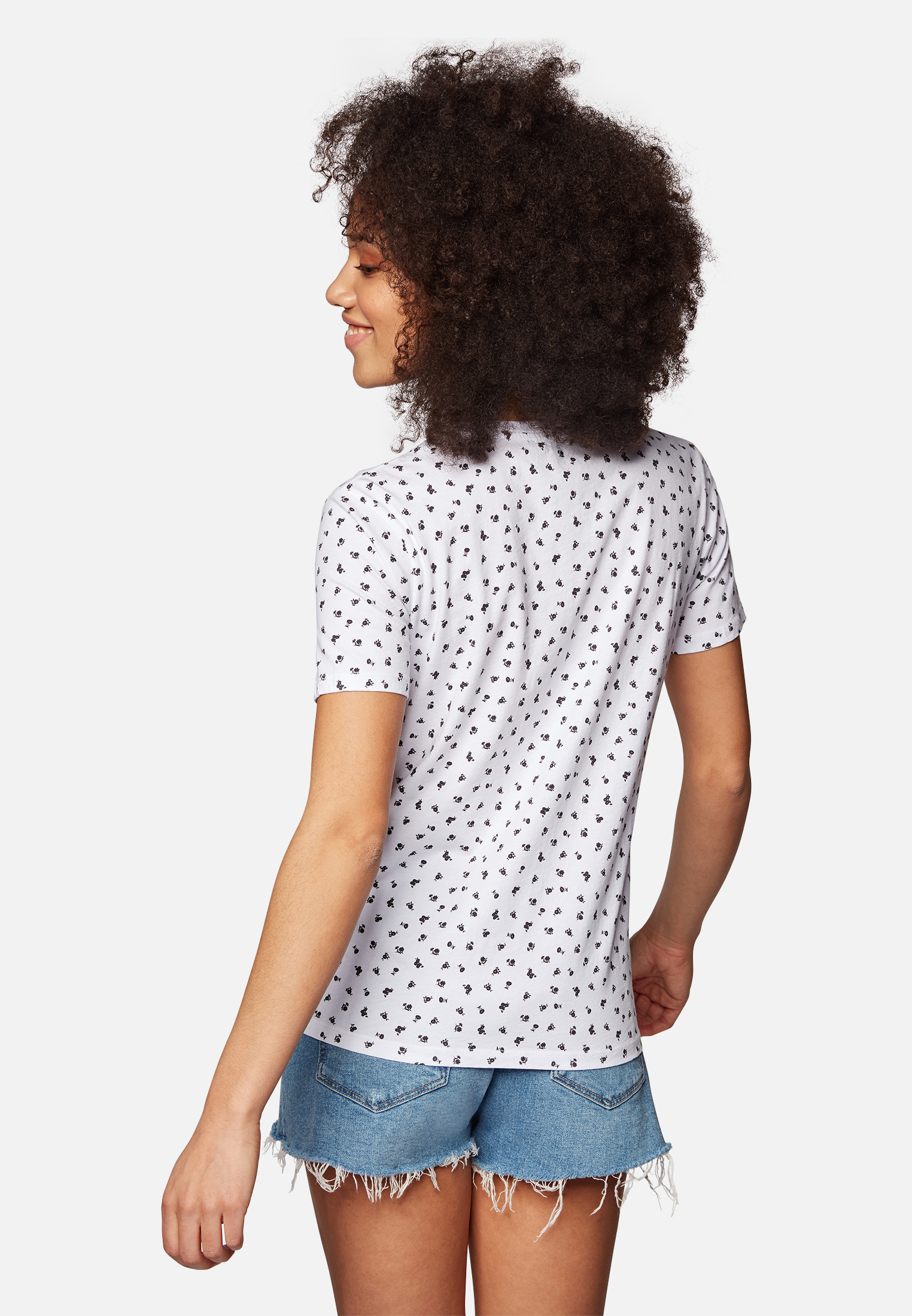 Mavi T-SHIRT | T-Shirt mit Allover-Print Blumen in weiß Mavi T-SHIRT | T-Shirt mit Allover-Print Blumen in weiß