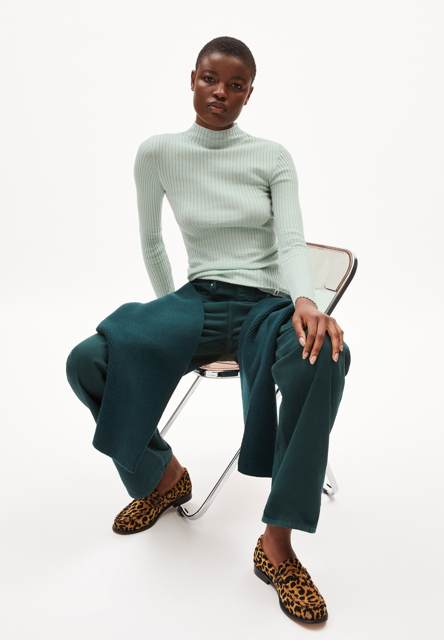 Armedangels ALAANIA Pullover Slim Fit aus Bio-Baumwolle in polar green Armedangels ALAANIA Pullover Slim Fit aus Bio-Baumwolle in polar green