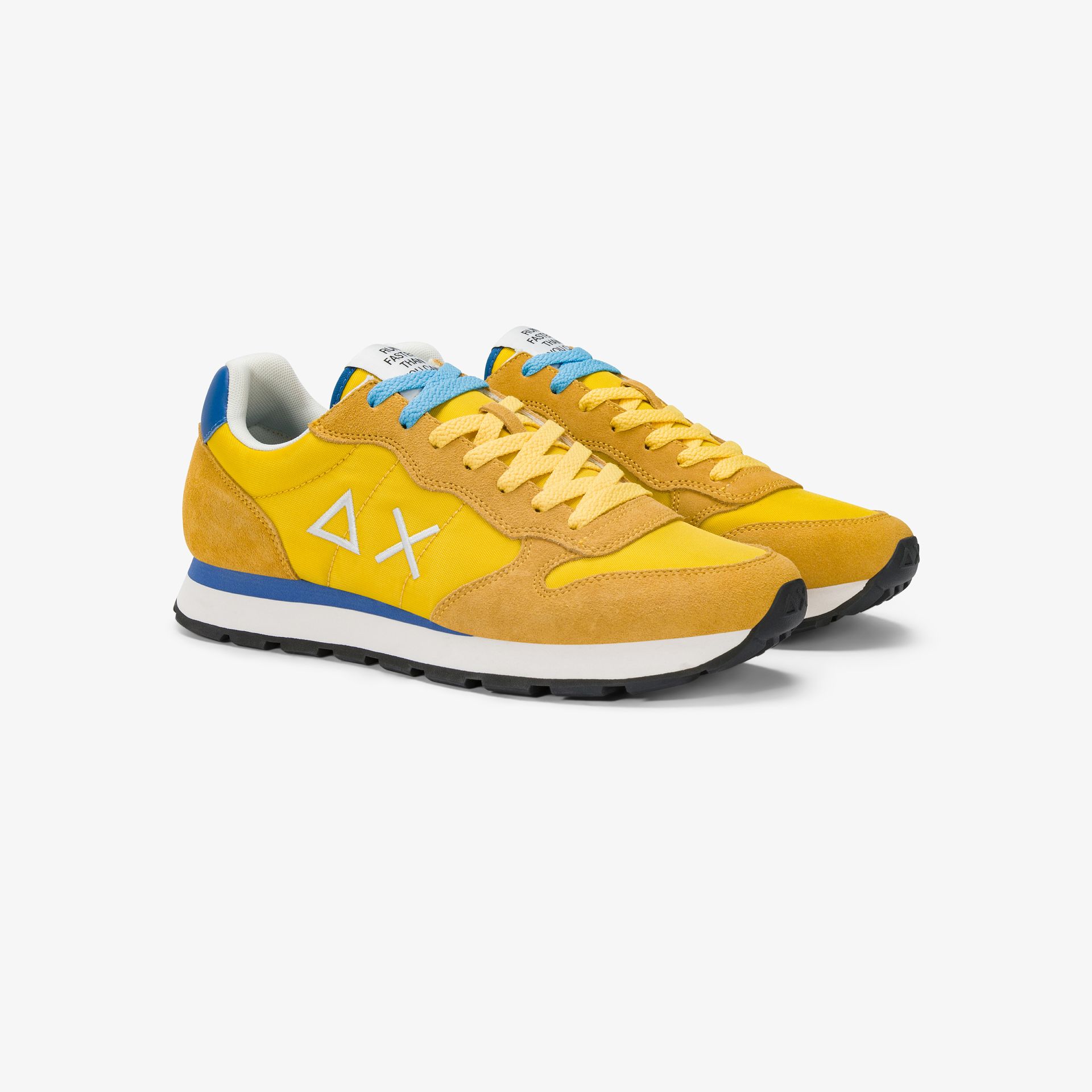 SUN68 Sneaker für Herren Yellow / Blue Tom nylon and suede sneaker Kopie