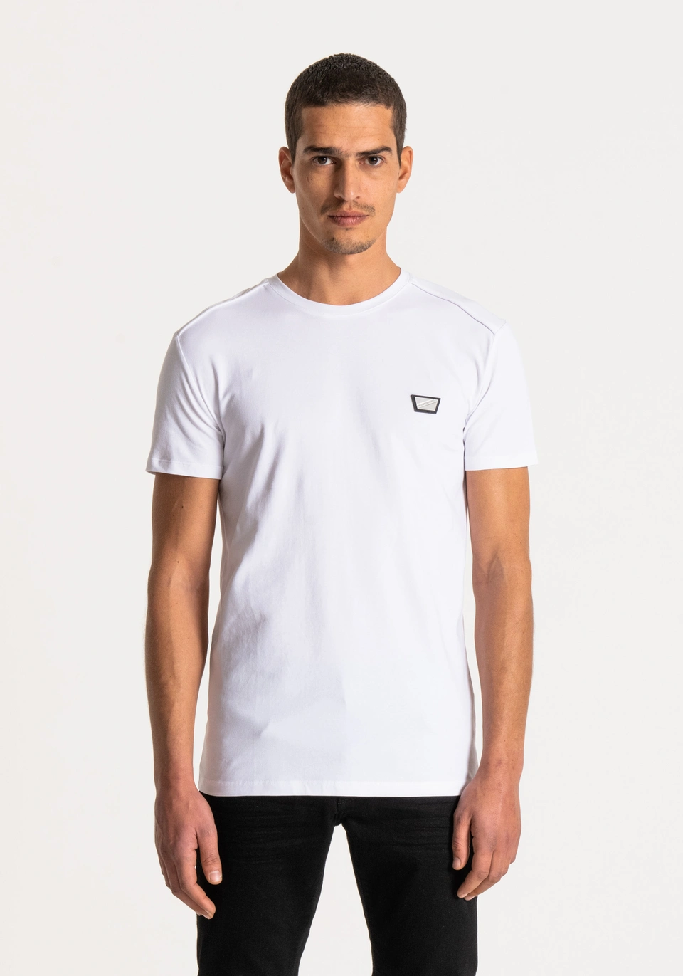 Antony Morato T-SHIRT SUPER SLIM FIT AUS WEICHEM BAUMWOLLSTRETCH in weiß