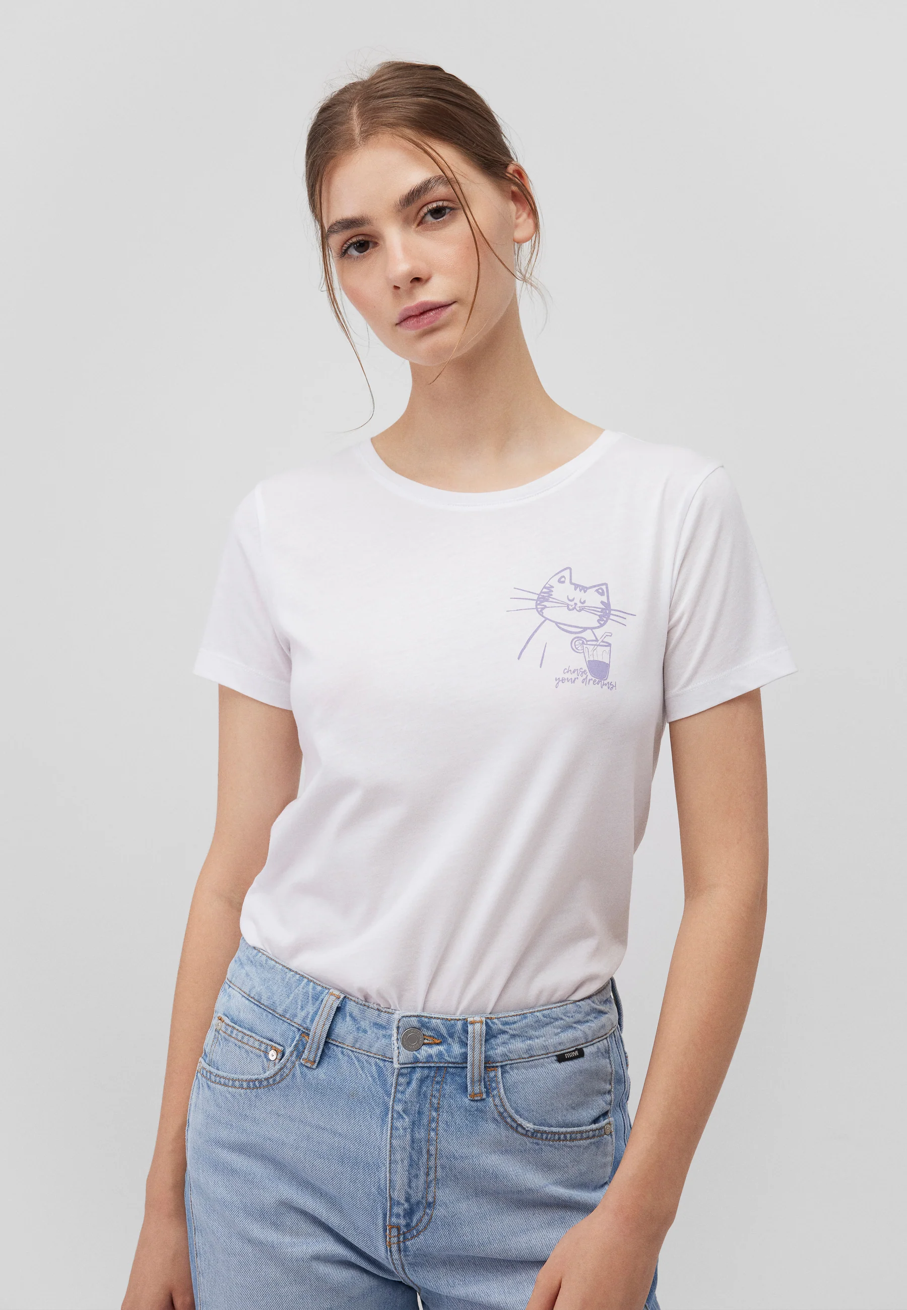   Mavi T-SHIRT | T-Shirt mit Katzen Print 1612958-620 in weiß 