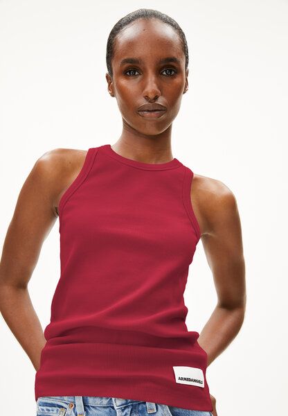 Armedangels KANITAA - Damen Ripp-Top aus Bio-Baumwoll Mix in red ash