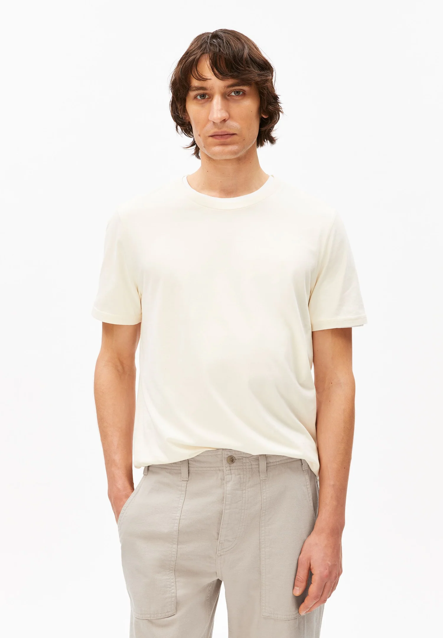 Armedangels JAAMES T-SHIRT 100% Bio-Baumwolle in oatmilk