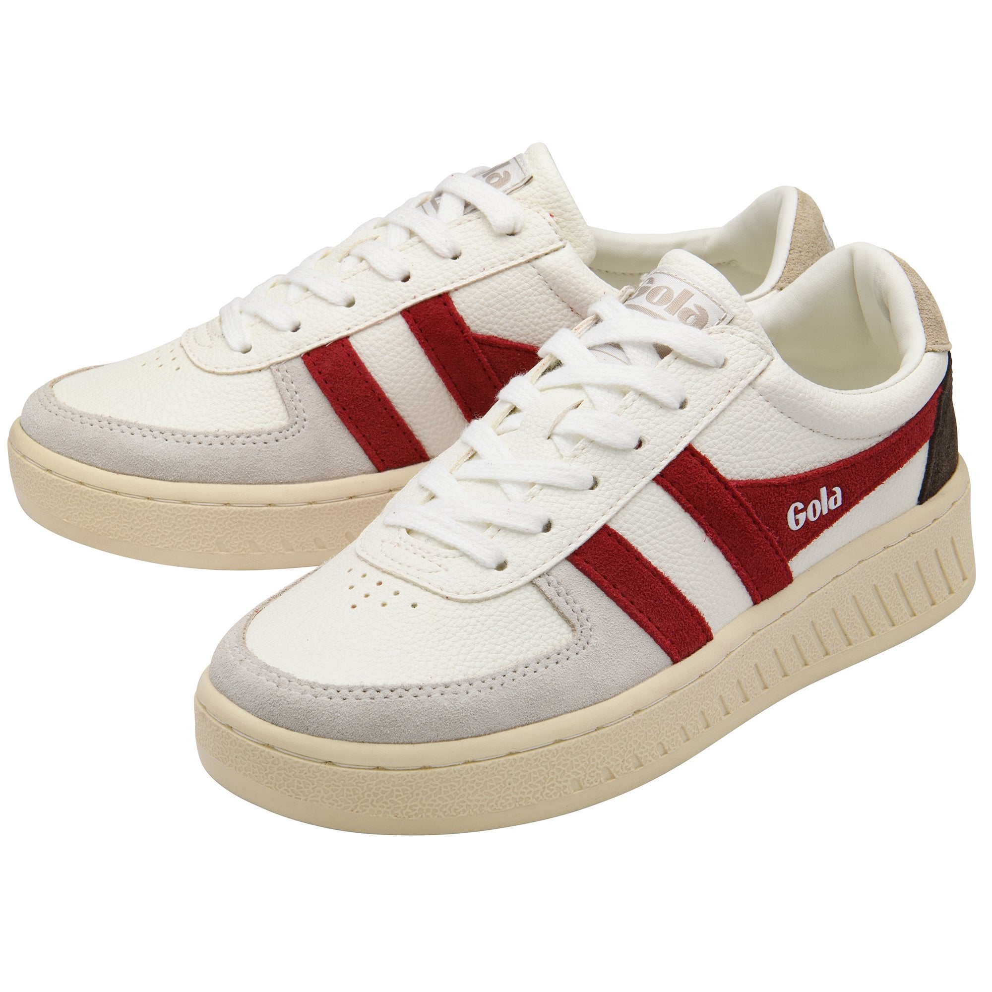 Gola Classics Women's Grandslam Trident Trainers Sneaker in White/Lollipop/Bone