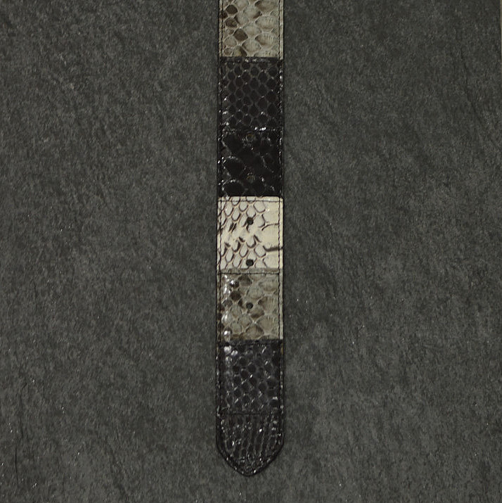 MGM Schlangenledergürtel Patchwork in natur / schwarz / grau Breite 4,0 cm