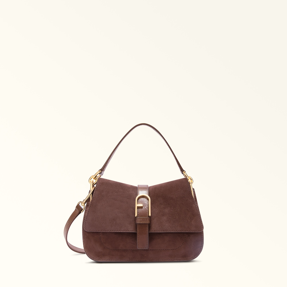 Furla Flow Henkeltasche aus Wild- und Vachetteleder L in Cioccolato 