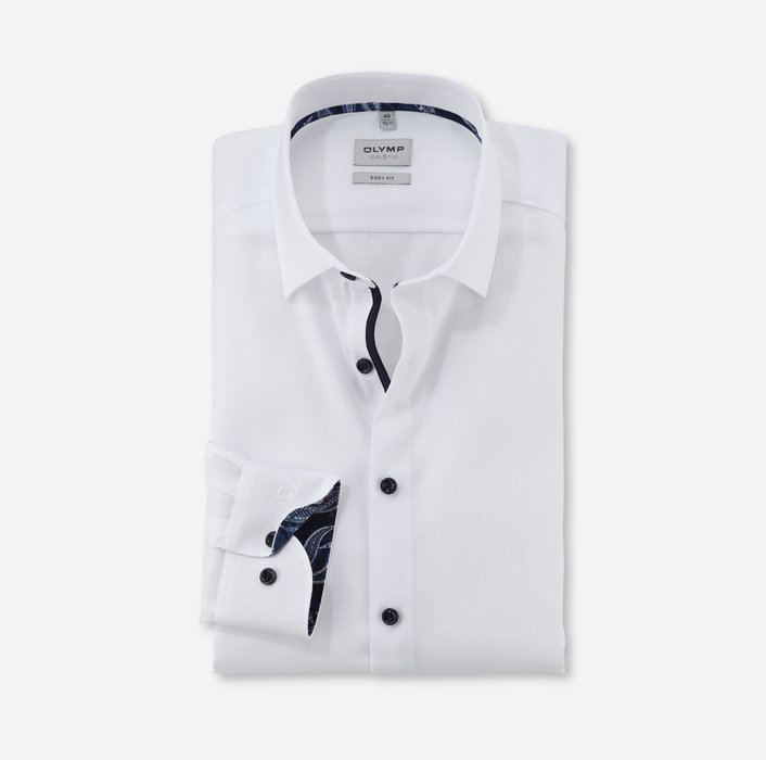 Olymp Level Five Businesshemd, body fit, New York Kent, in weiß