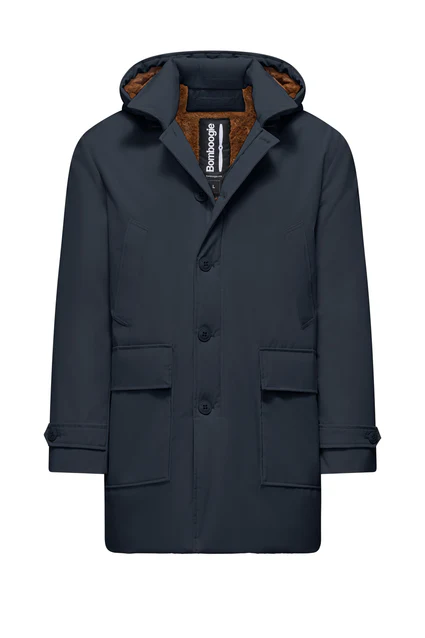 BomBoogie Langer Herrenparka mit Primaloft-Füllung und abnehmbarer winddichter Kapuze