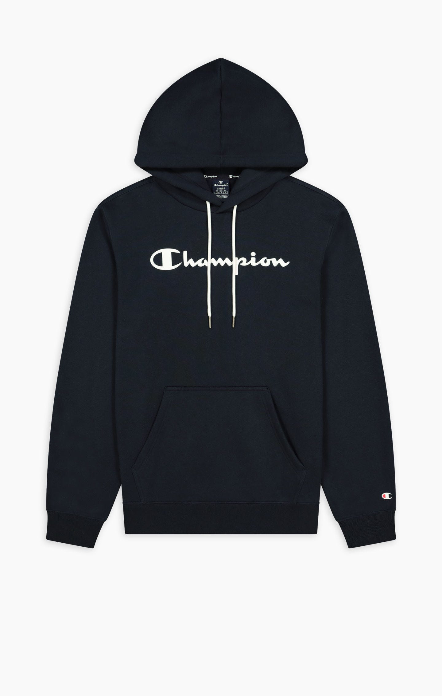 Champion Kapuzenpullover aus Baumwollfrottee mit Printlogo-Schriftzug  in blau 
