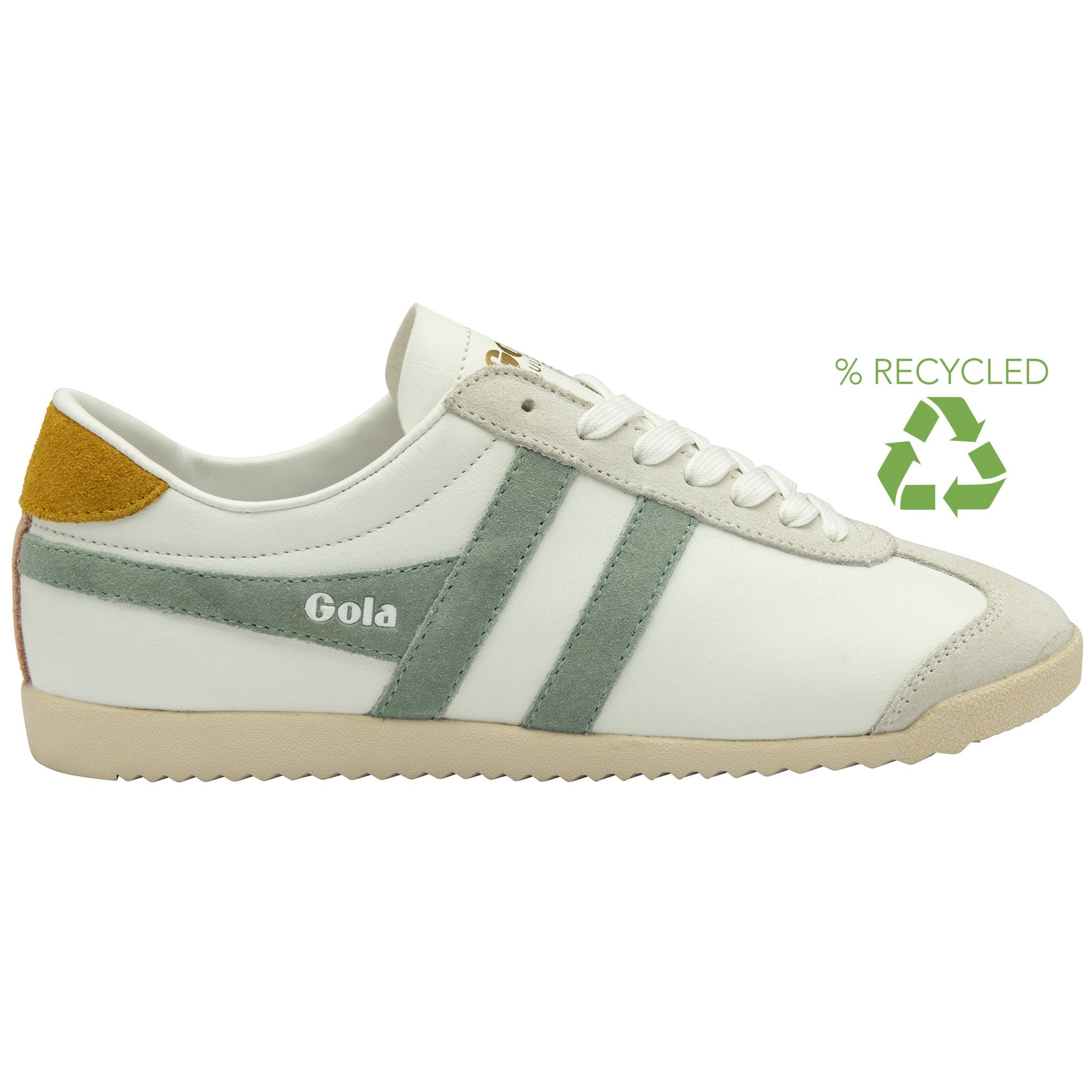 Gola Classics Women's Sneaker Bullet Pure Trainers in White/Green Mist/Sun