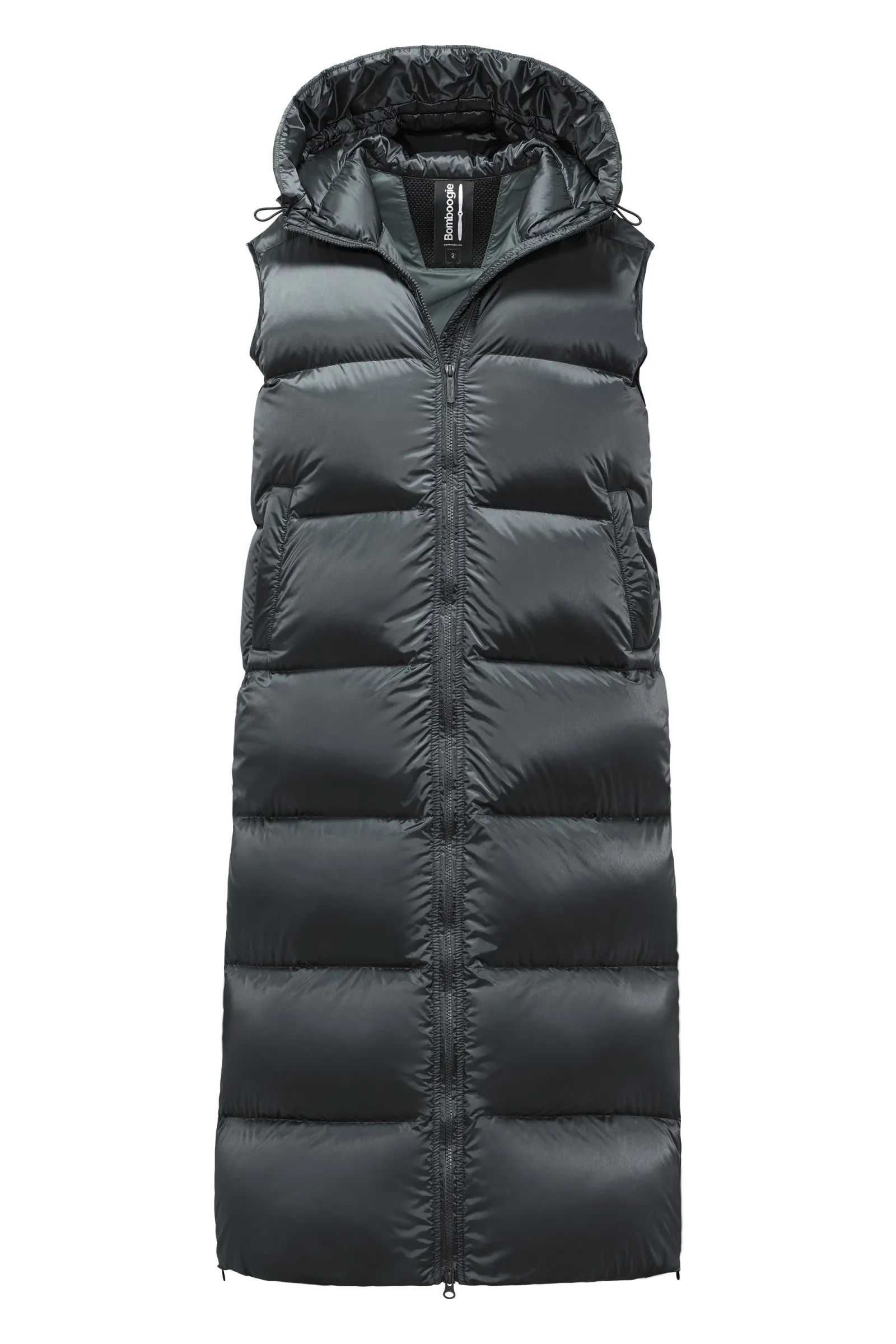 BomBoogie Damen Daunenweste aus Bright Nylon - Pola Down Vest in schwarz