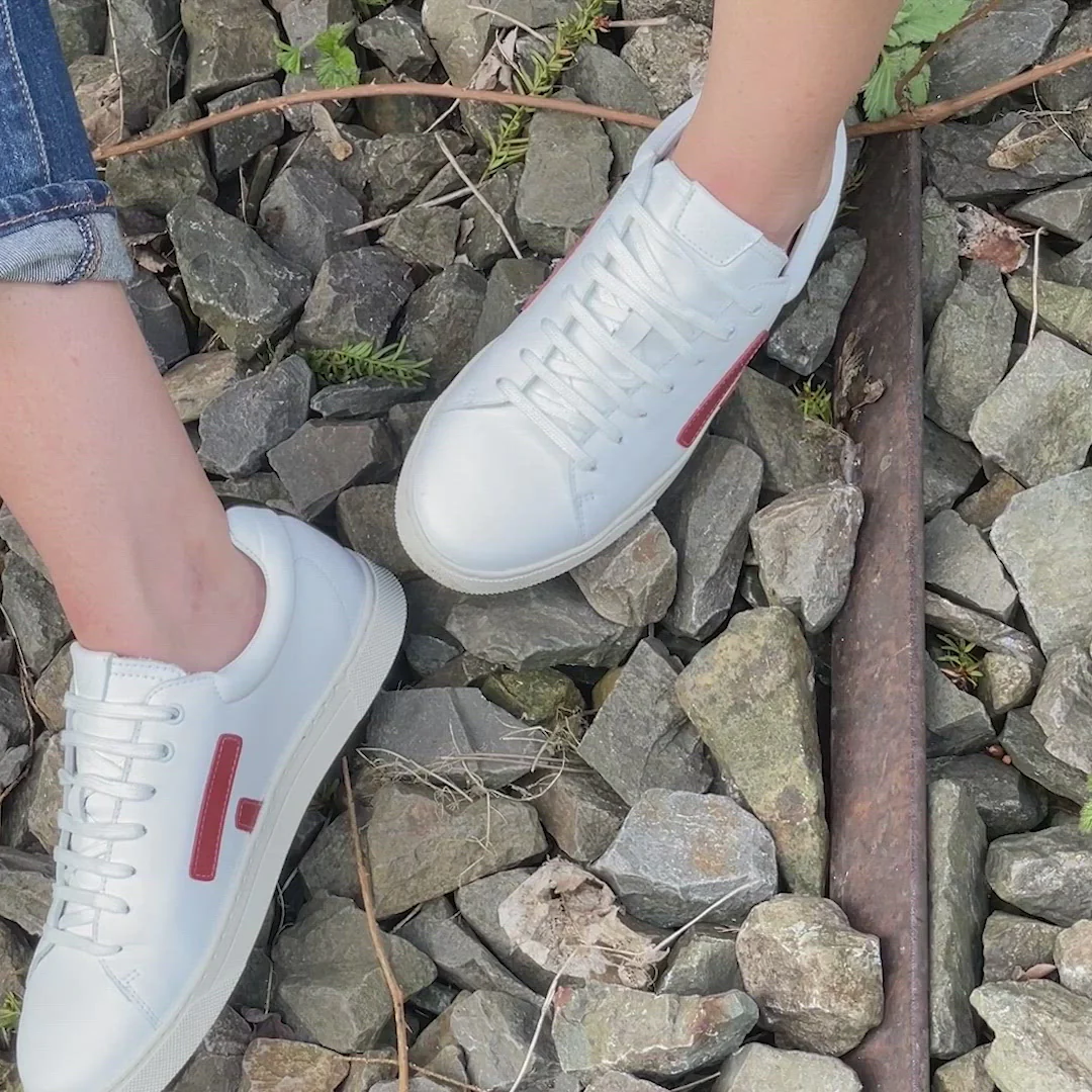 O.T.A Paris On The Asphalt Leder Sneaker KELWOOD in weiß /burgundy