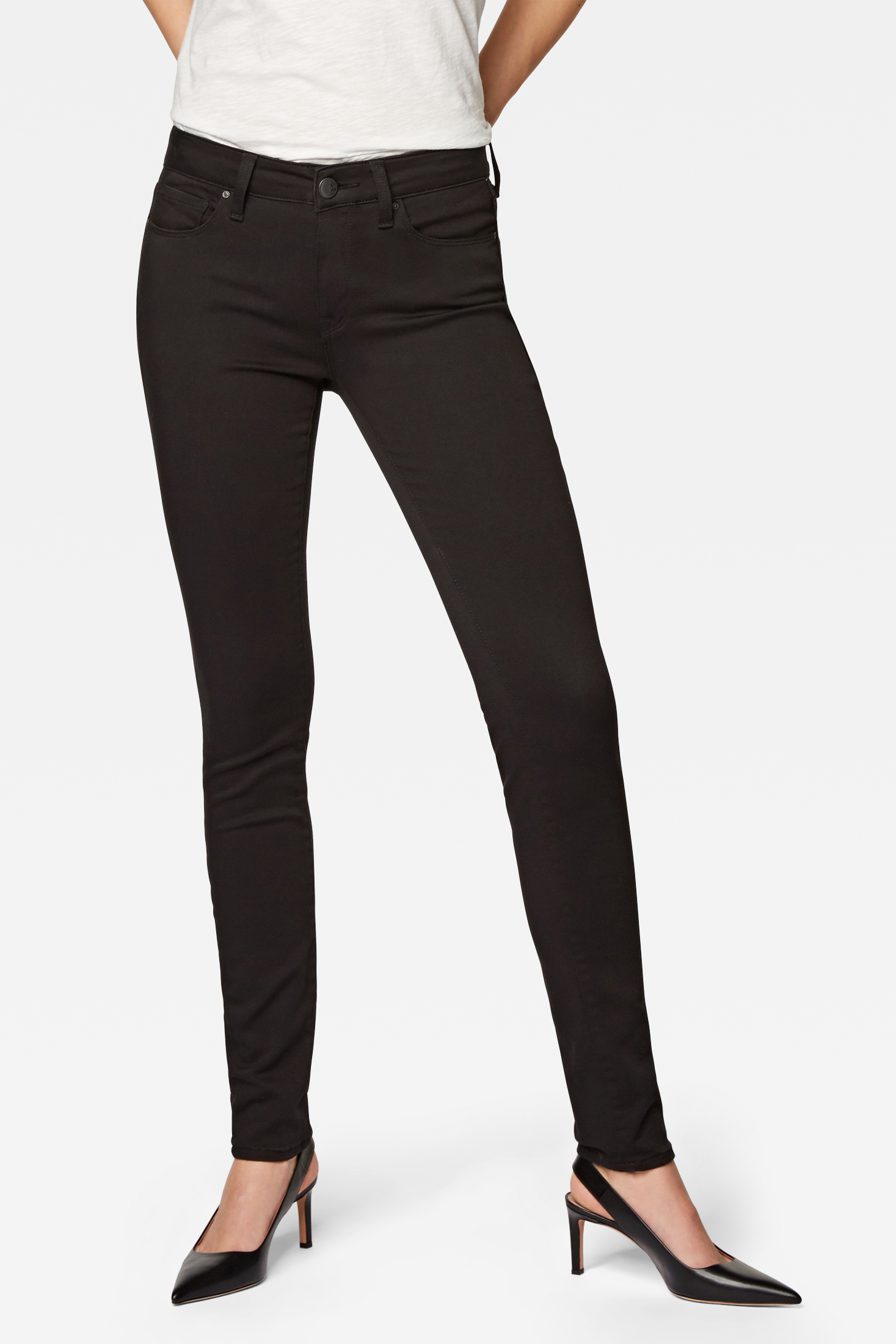 Mavi Adriana schwarze Super Skinny Jeans mit einer mittleren Leibhöhe