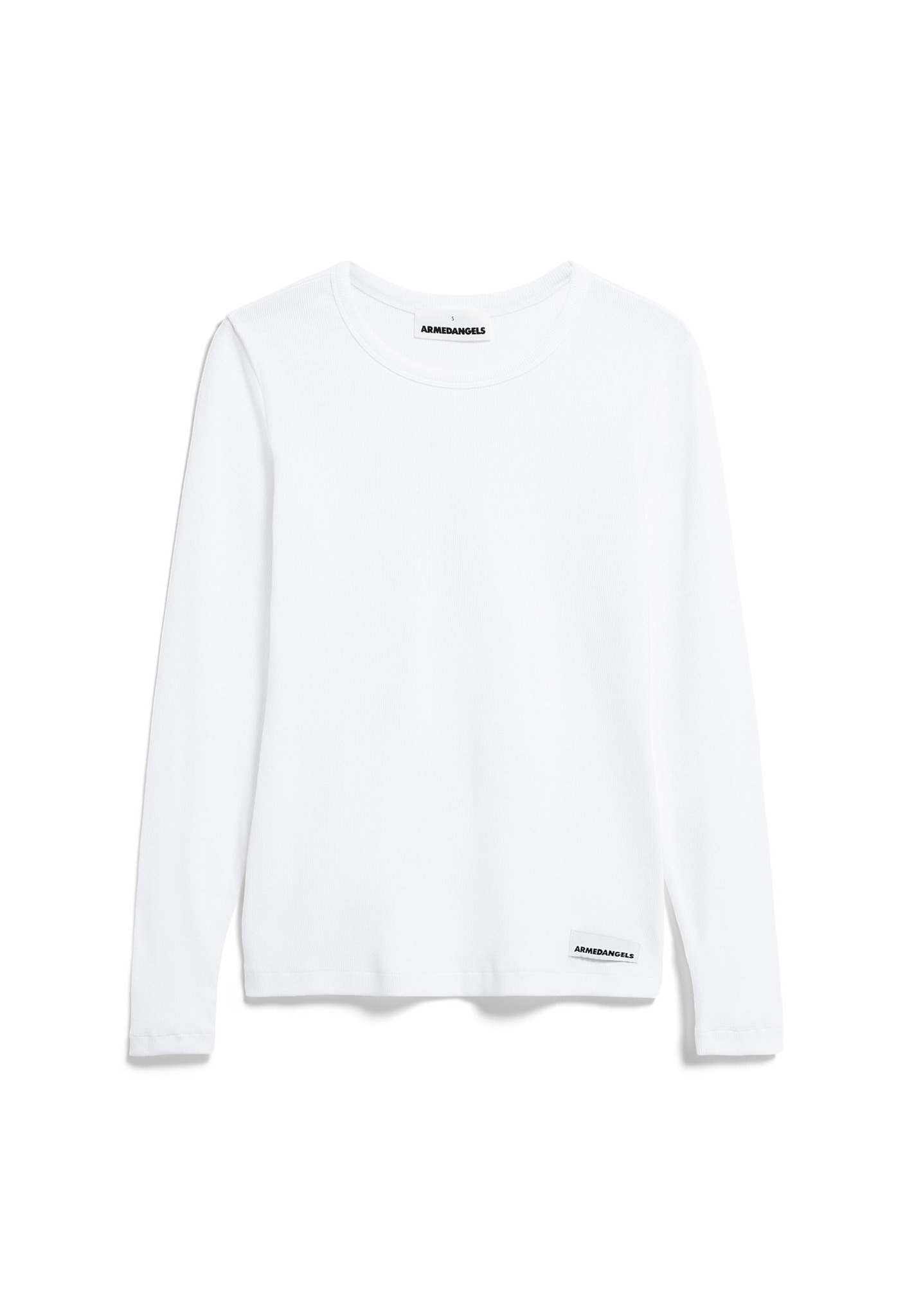 JAALIA Ripp-Longsleeve Regular Fit aus Bio-Baumwoll Mix in weiß JAALIA Ripp-Longsleeve Regular Fit aus Bio-Baumwoll Mix in weiß