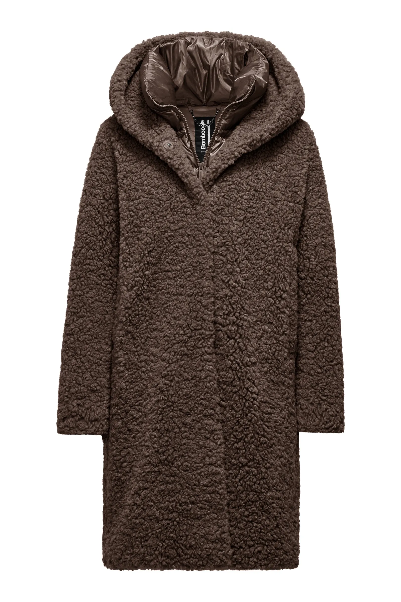 BomBoogie CW7658TSFC4 Langer Mantel aus Sherpa Fleece BomBoogie CW7658TSFC4 Langer Mantel aus Sherpa Fleece