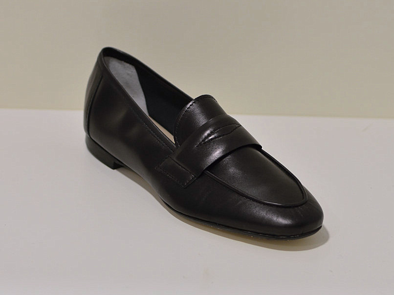 Gianluca Pisati Moccasins / Loafer Abete aus feinstem Nappaleder (Schafsleder) in scharz